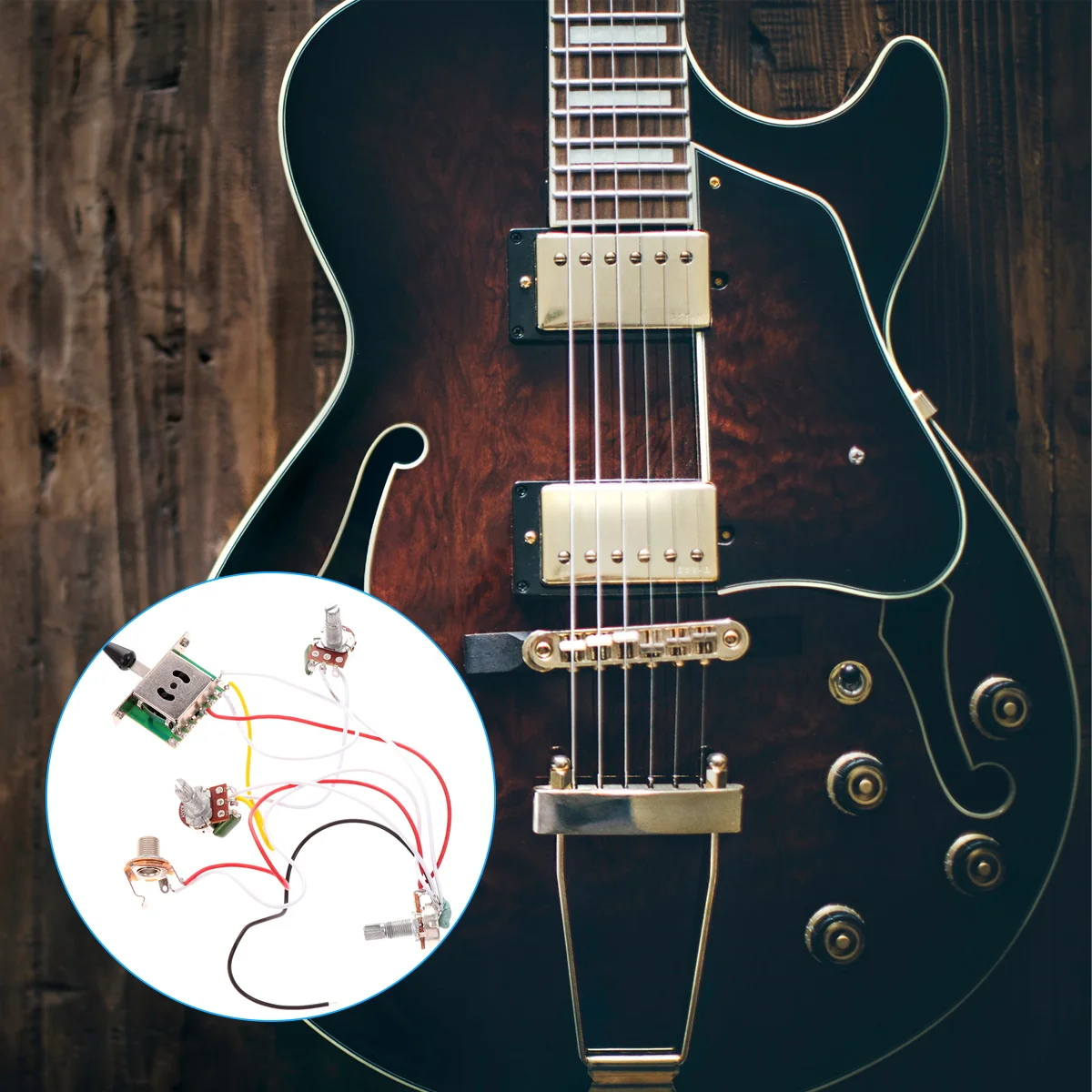 

Guitar Circuit Wiring Electric Guitar Supplies Bass Pickup Wiring Kit Diagram Tone Pot Long Term Use Easy Mount Accessories