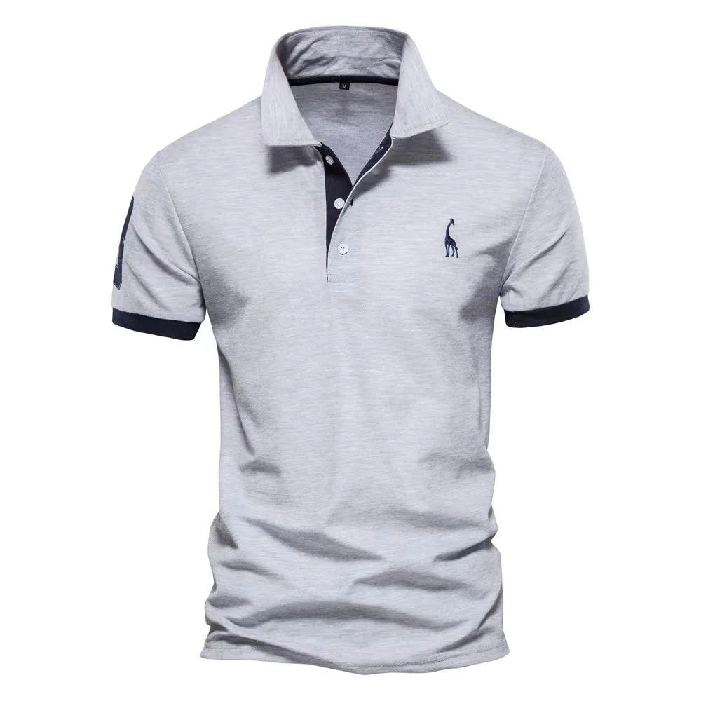 New Summer Fashion Brand Embroidery Polo Shirts for Men Casual Solid Color Slim Fit Mens Polos Short Sleeve Tee Men\'s Clothing