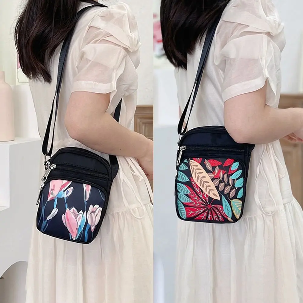 طباعة عادية حقيبة مربعة صغيرة نايلون حزمة صغيرة حقيبة ظهر رياضية متعددة الطبقات الصدر حزم الرجال النساء