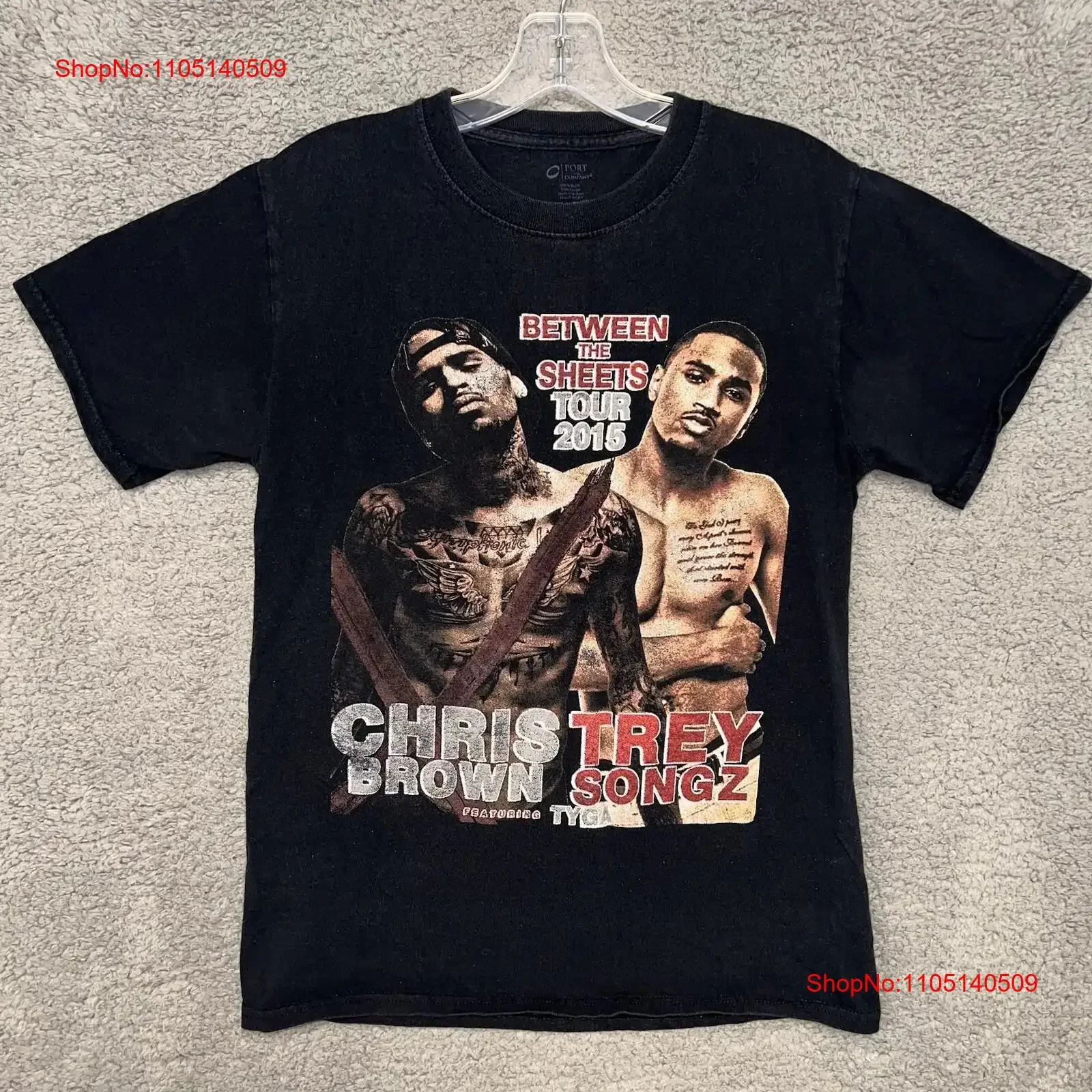 Chris Brown Trey Songz T Shirt Men Sz S 2017 Between Sheet Tour 2 Side Merch vintage Washed fashion Stretched Slightly