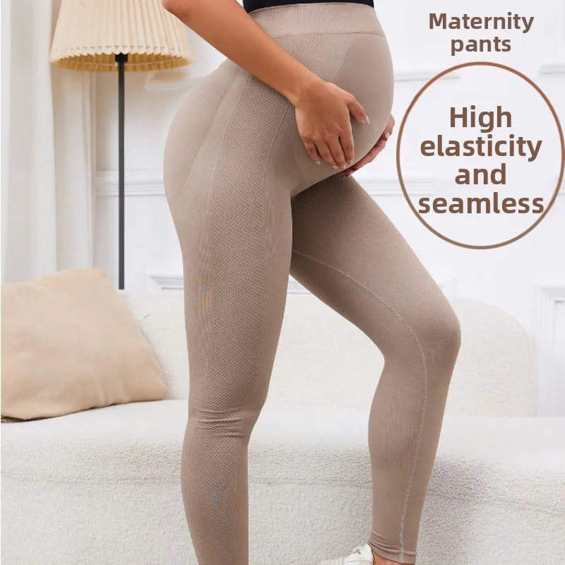 جديد مرونة عالية السراويل الضيقة لربيع الخريف عالية الخصر الرياضة البطن تشديد الورك رفع طماق النساء الحوامل