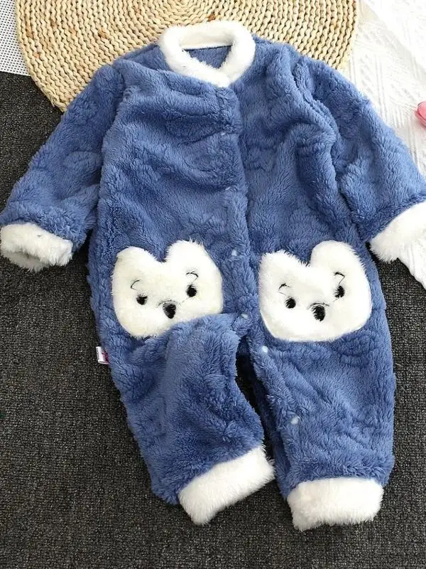 ชุดเด็กทารกฤดูหนาว ผ้าหนา อุ่น ลายปักดอกไม้ ชุดเด็กน่ารัก ชุดเด็กวัยหัดเดิน