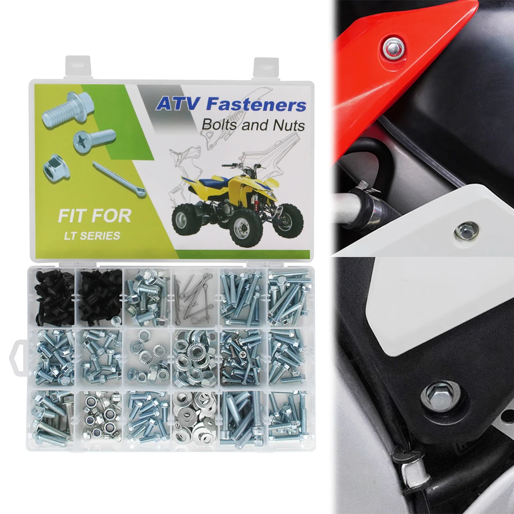 330PCS ATV Bodywork Engine Frame Exhaust Bolts Kit For Suzuki LT-A750 LT-F400 LT-F300F KINGQUAD 4WD LT-A400 LT-A500F EIGER AUTO