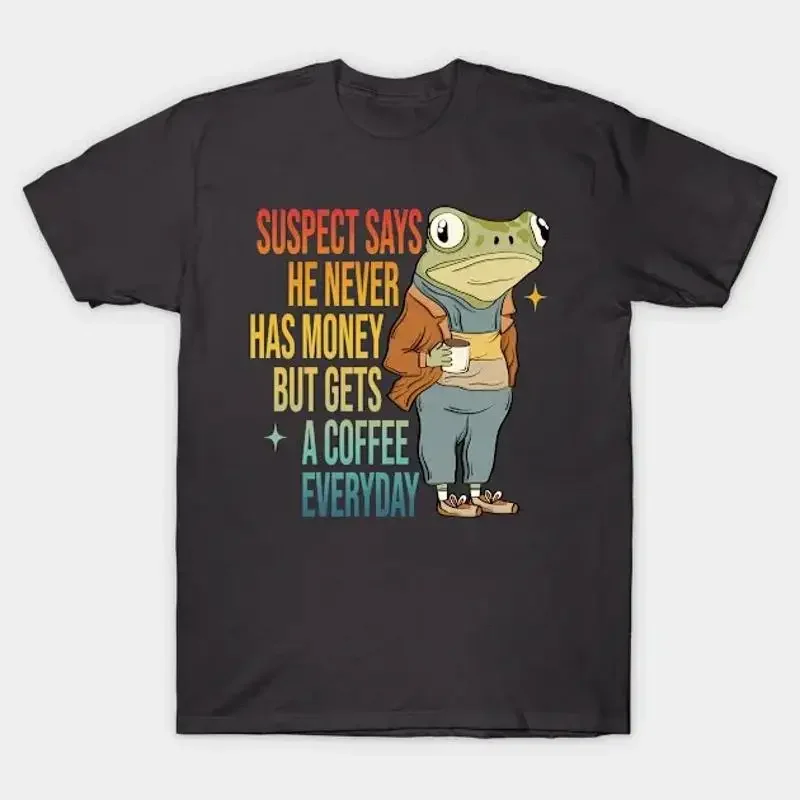 Suspect Says He Never Has Money Funny Frog T Shirt