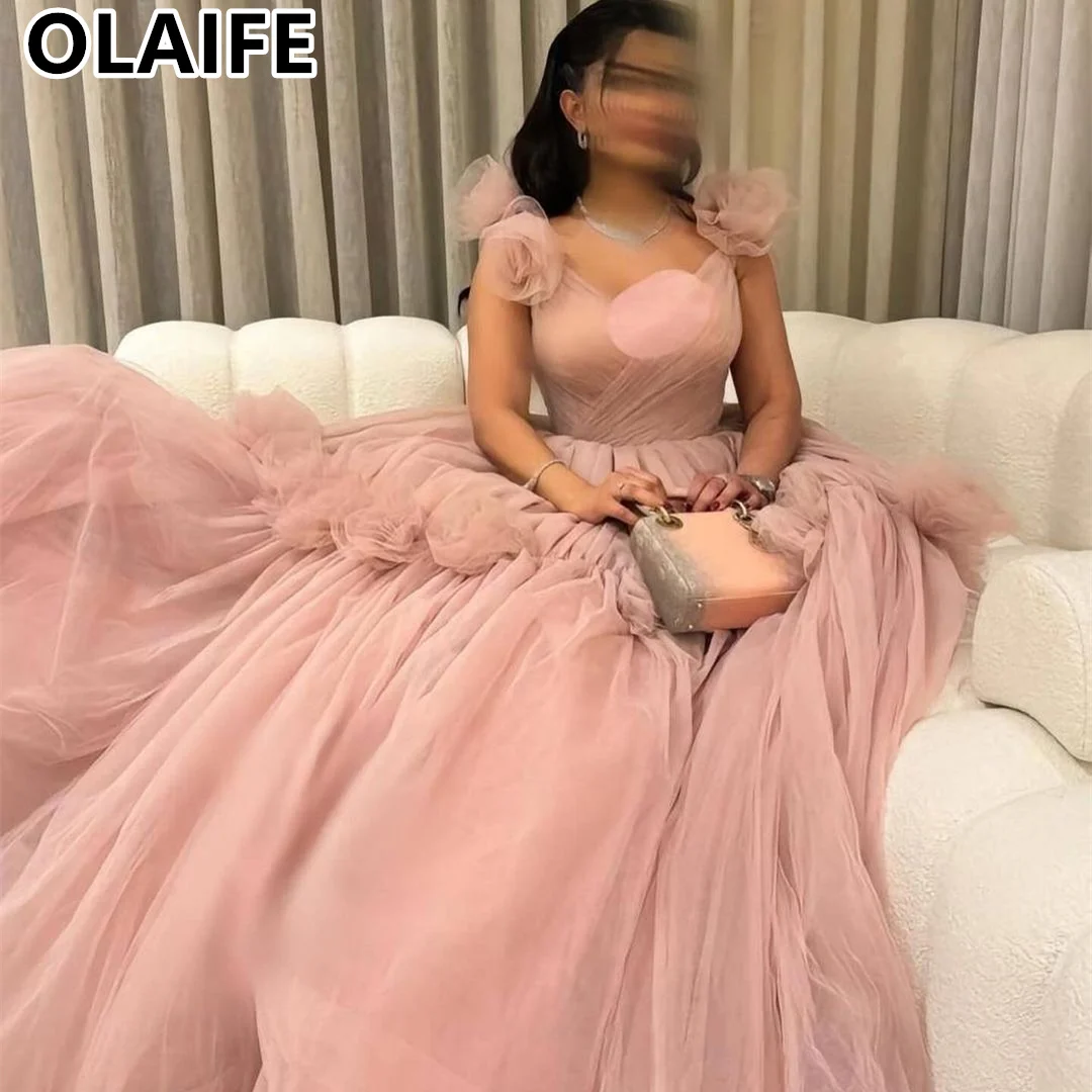 Luksusowe sukienki wieczorowe 2024 Pink Tulle vestidos de fiesta Elegancka sukienka na studniówkę Proste suknie imprezowe 2024 فساتين levenن esaبات Wee