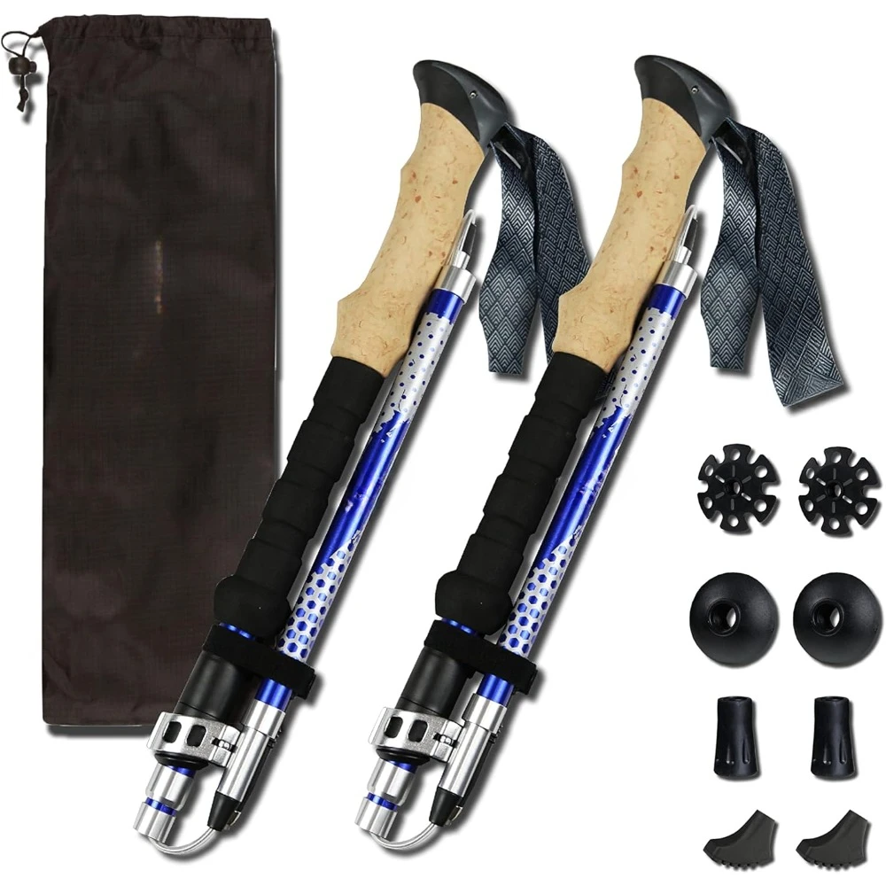 Walking Stick Collapsible Hiking & Trekking Poles - Balance Support for Seniors, Women, and Men, 2pc Per Set Walking Stick