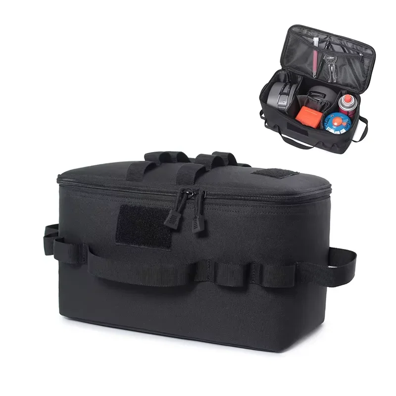 Outdoor Camping Storage Bag Large Capacity Ground Nail Tool Bag Gas Canister Picnic Cookware Utensils Kit Carry Bag for Camping
