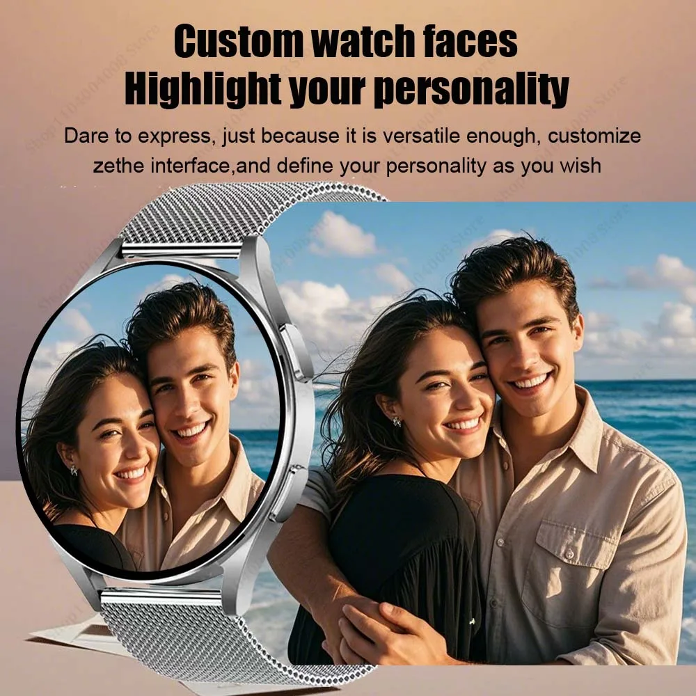 ساعة ذكية حيوية للنساء شاشة كاملة بلوتوث مكالمة صور مخصصة هدية عيد الميلاد ساعة متعددة الوظائف للرجال لنظام أندرويد Ios