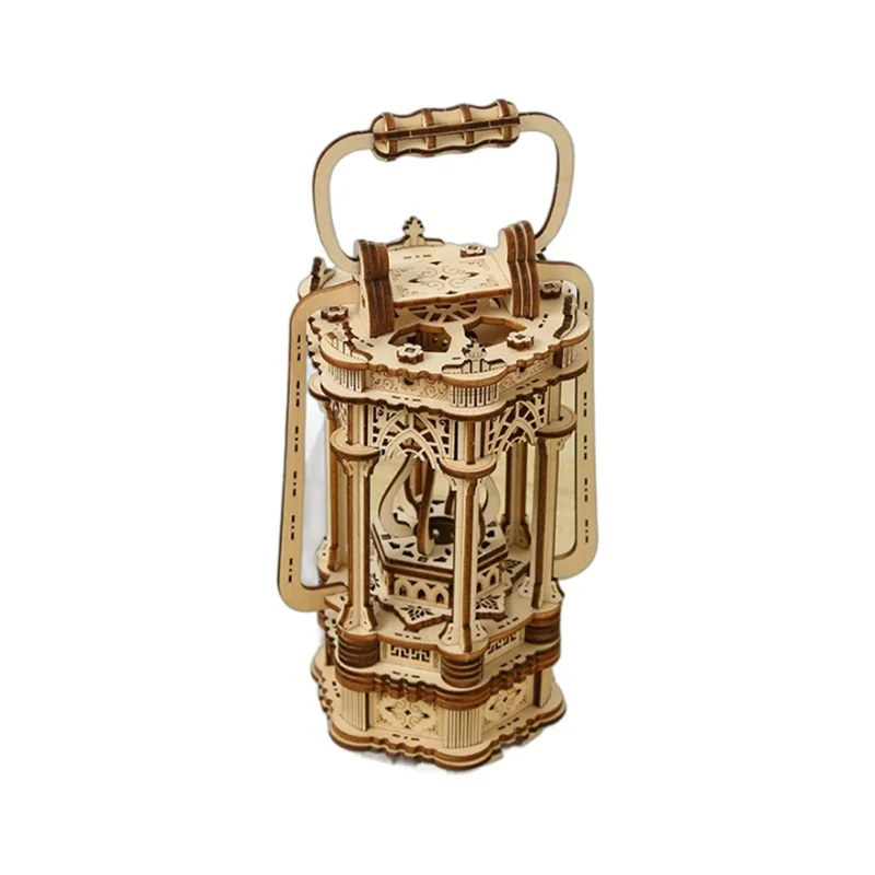 A71Z 3D Wooden Puzzles For Adults Vintage Lantern Model Kits With Light, 3D Wooden Lantern Model Kits To Build For Home
