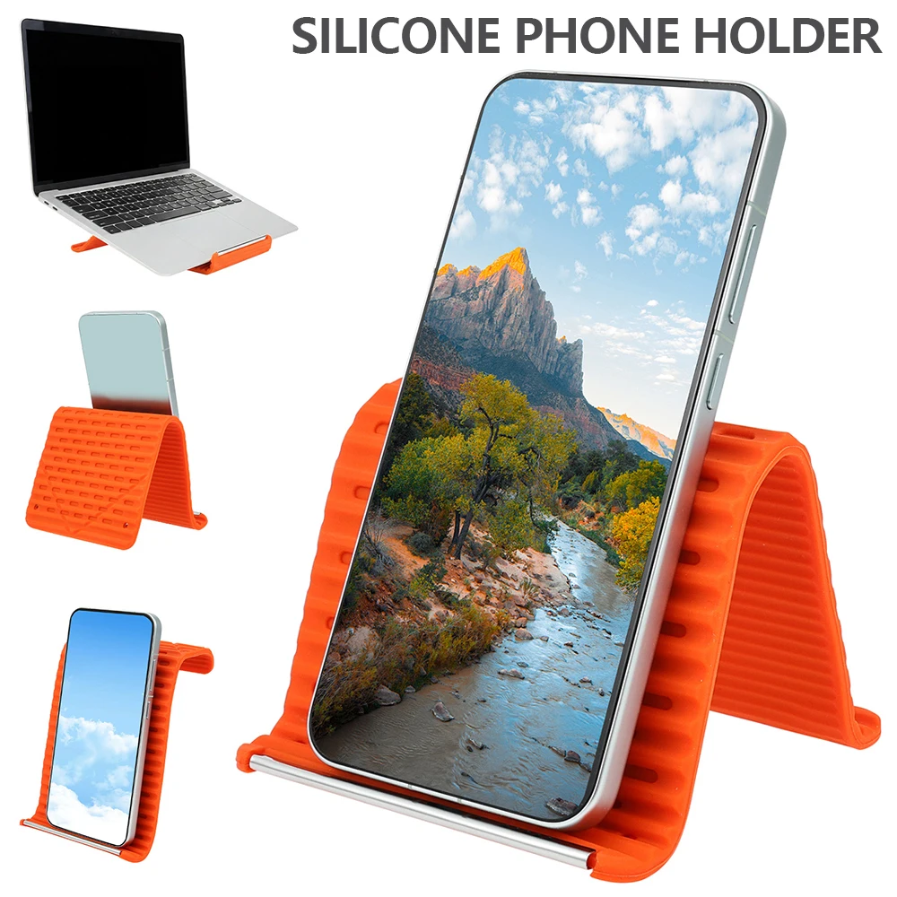 

Portable Foldable Silicone Phone Holder Multi Angle Adjustable Phone Holder with Anti Slip Design Desktop Tablet Laptop Stand
