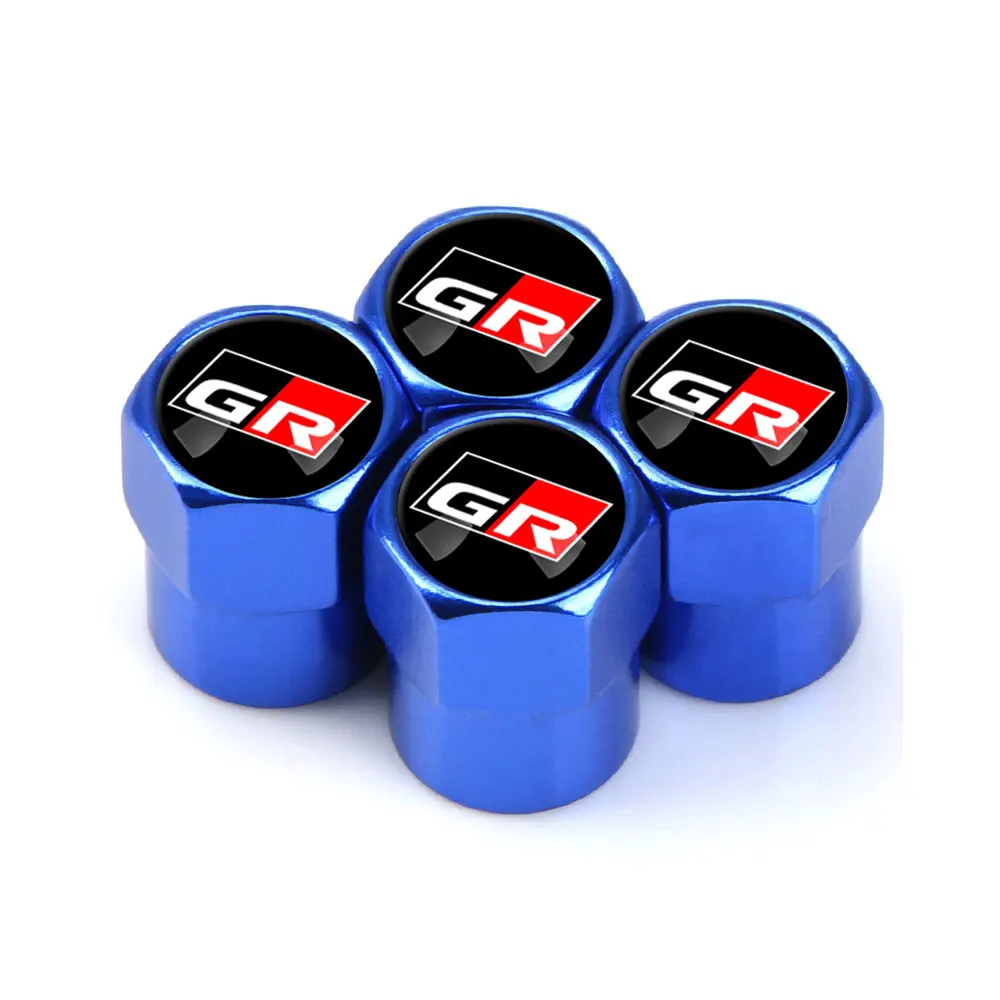 4PCS Car Stickers Universal Wheel Tire Stem Air Valve Caps Accessories Case For Toyota GR Gazoo Racing Sport Motor Car Styling