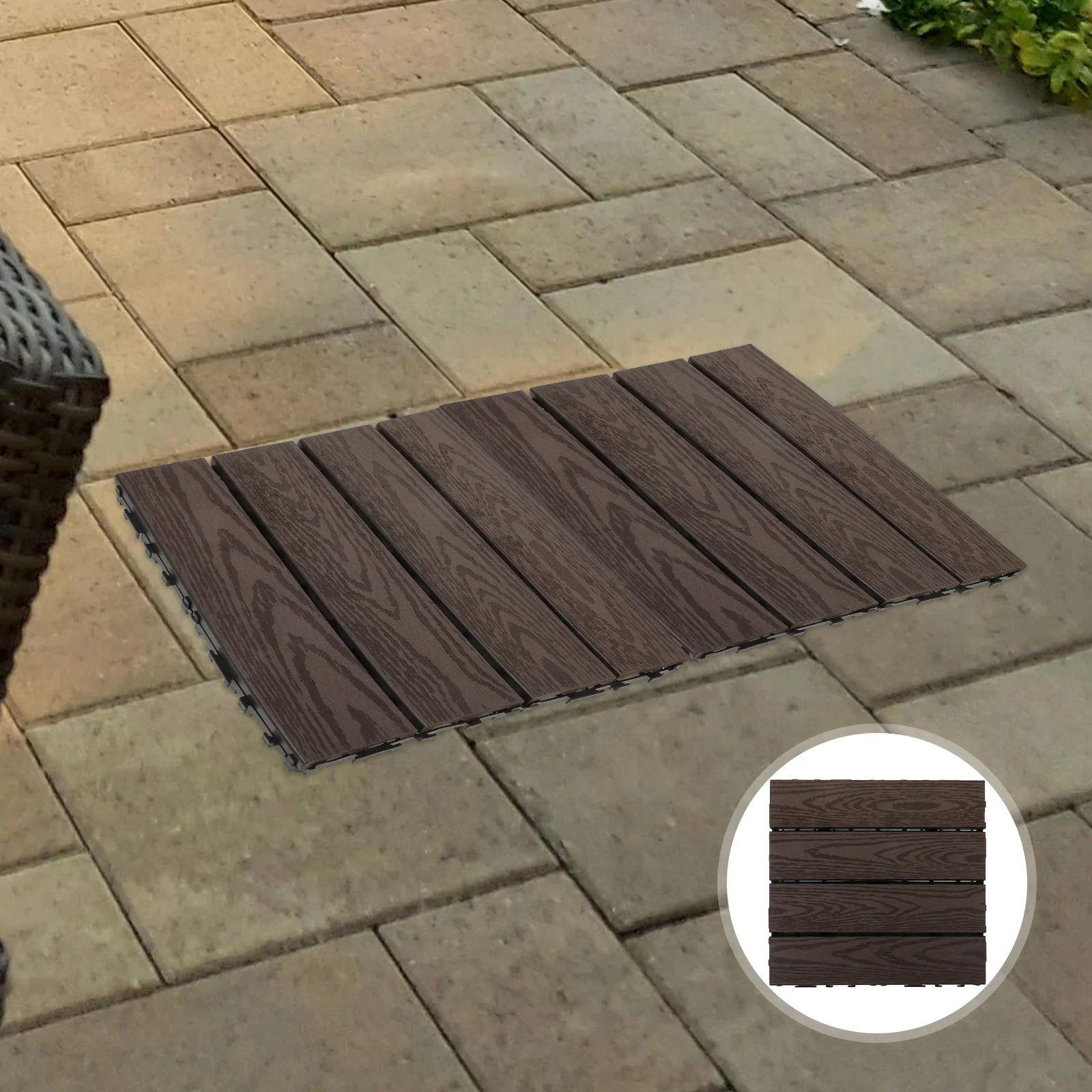 

Heavy Duty Interlocking Deck Tile Plastic Floor Durable Garden Tiles For Patio Balcony Yard Home Decor Slip Resistant