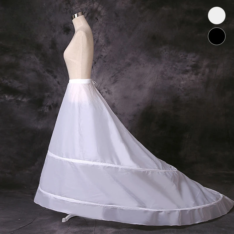 Crinoline Bride Wedding Dress Trailing Tutu Skirt Yarn-Free Double Steel Ring Elastic Waist Two Circles Cloth Surface