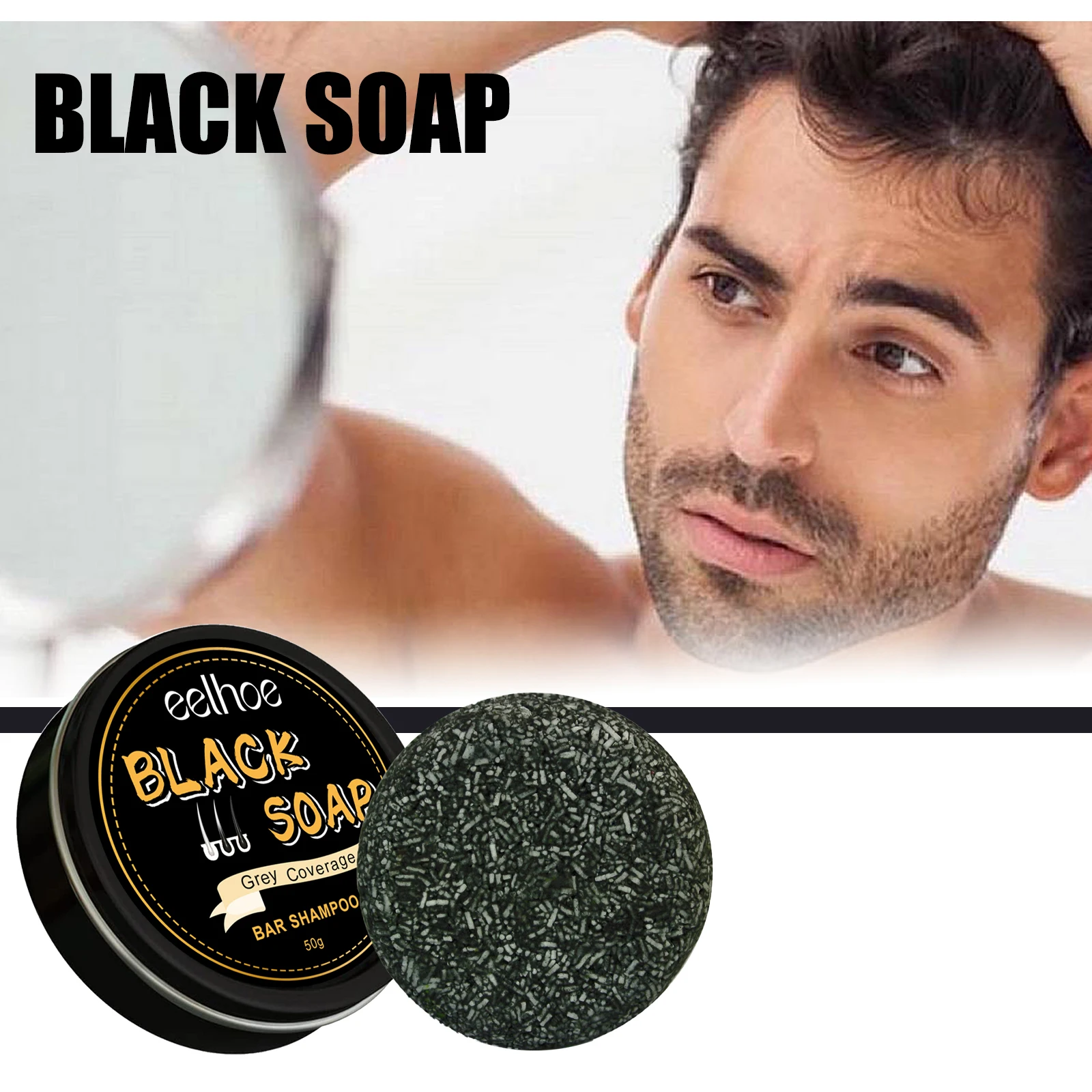 

White to Black Hair Soap Effectively Remove White Hair Repair Damaged Hair Follicle Restore Natural Color Anti Gray Hair Shampoo
