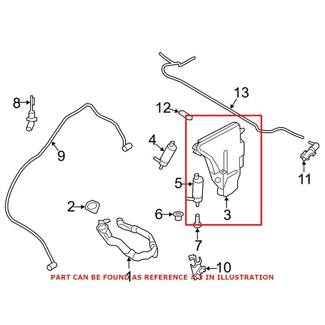 Windshield Washer Fluid Reservoir Tank 61667269667 for BMW- 5 6 7 Series F10 F07 F06 F13 F01 F02