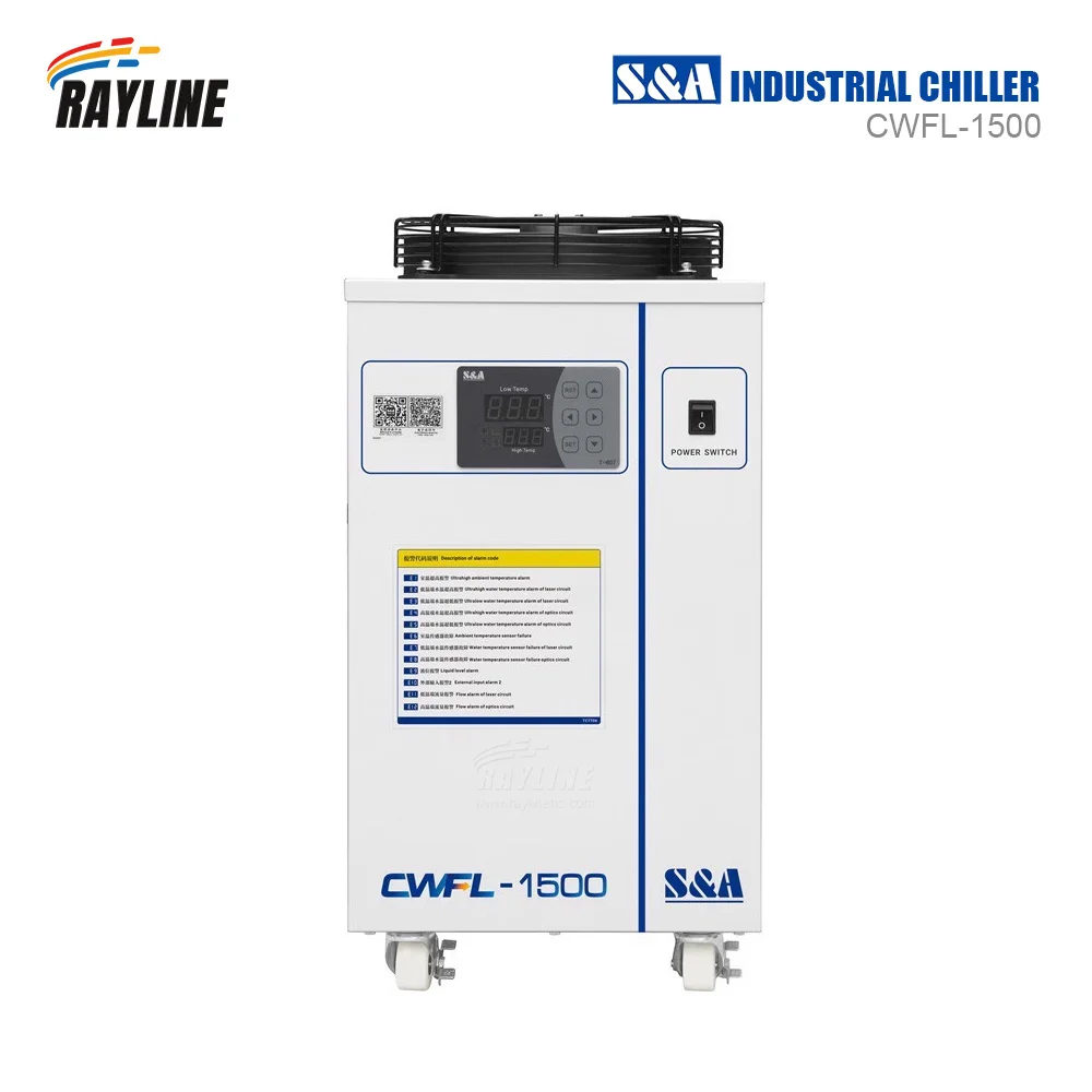 

Rayline S&A CWFL-1500AN CWFL-1500BN Industrial Air Water Chiller for CO2 Fiber LaserEngraving Cutting Machine Cooling