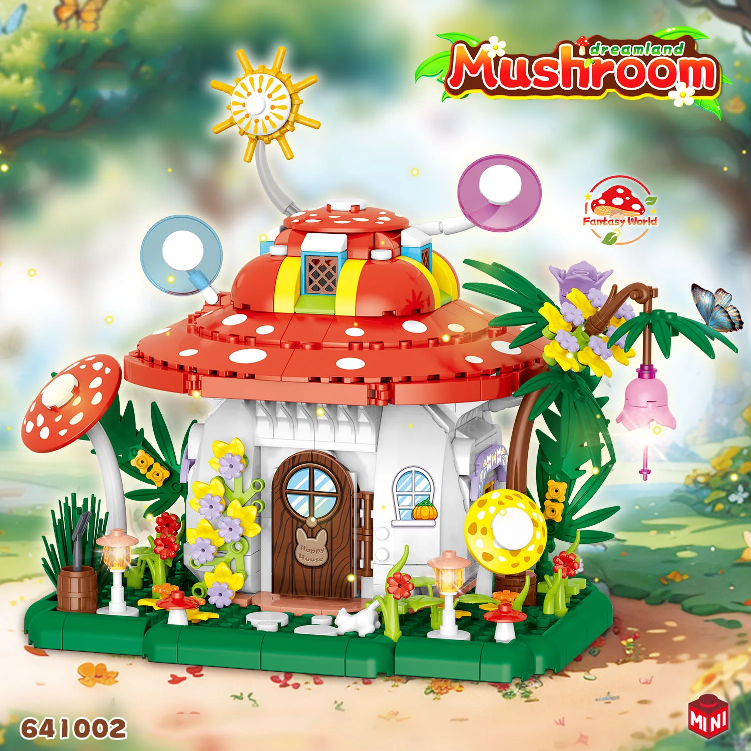 Fairy Tale Street View Mini Blocks Mushroom House Fantasy World Architecture Building Bricks Educational Toy Set