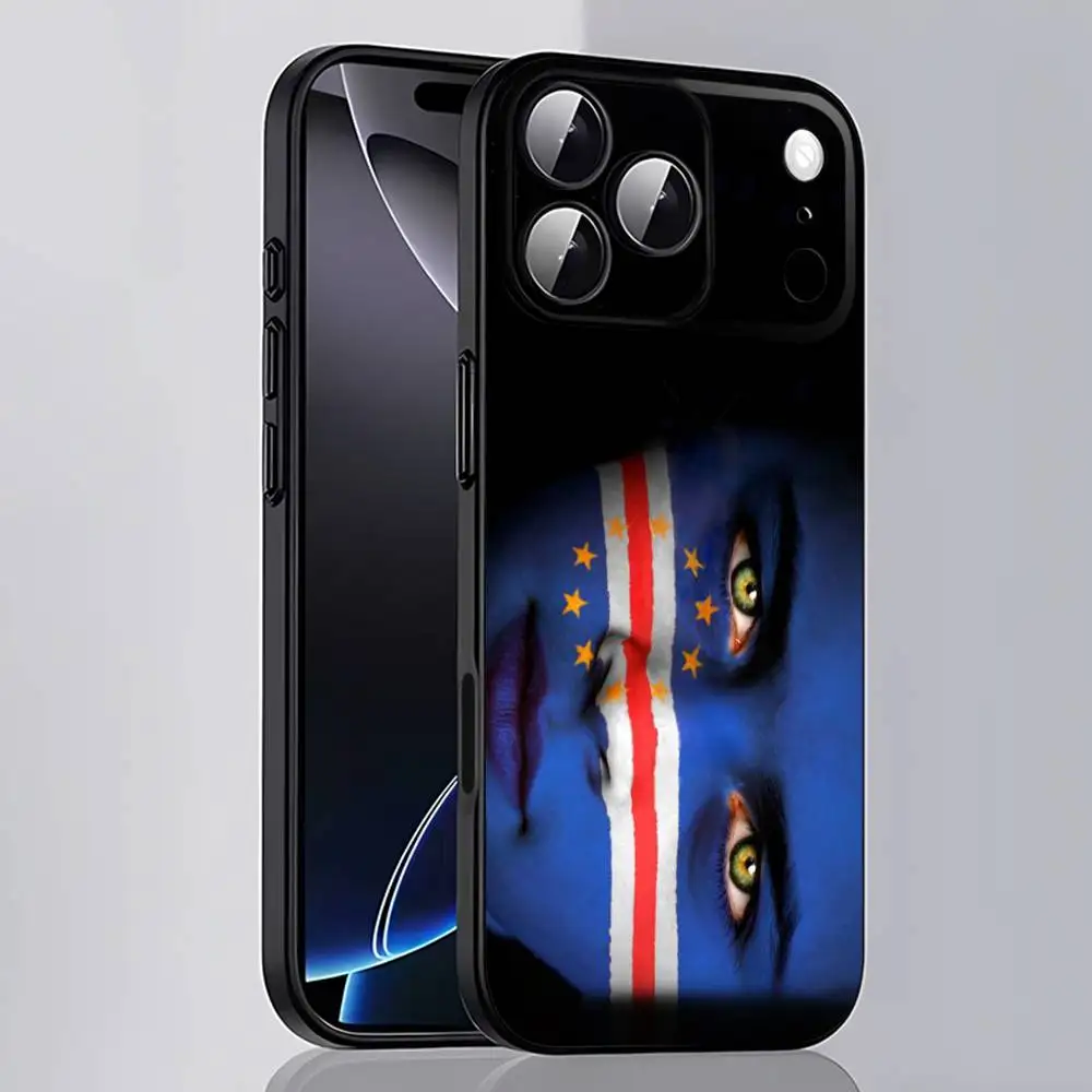 أفريقيا كيب فيردي جواز السفر العلم جراب هاتف آيفون 15,16,12,14,13,11,17,Pro,Max,Plus,E,Air,غطاء أسود صغير #2