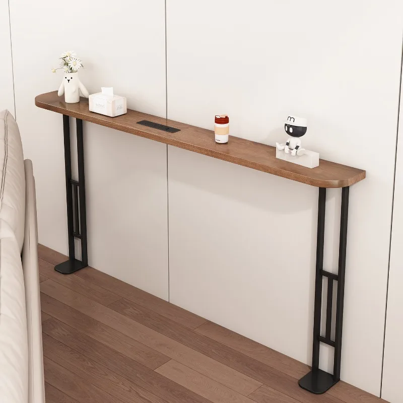 Solid Wood Narrow Console Table Multifunctional Sofa Back Shelf Bedside Bookcase Gap Stand Living Room Entrance Long Tables
