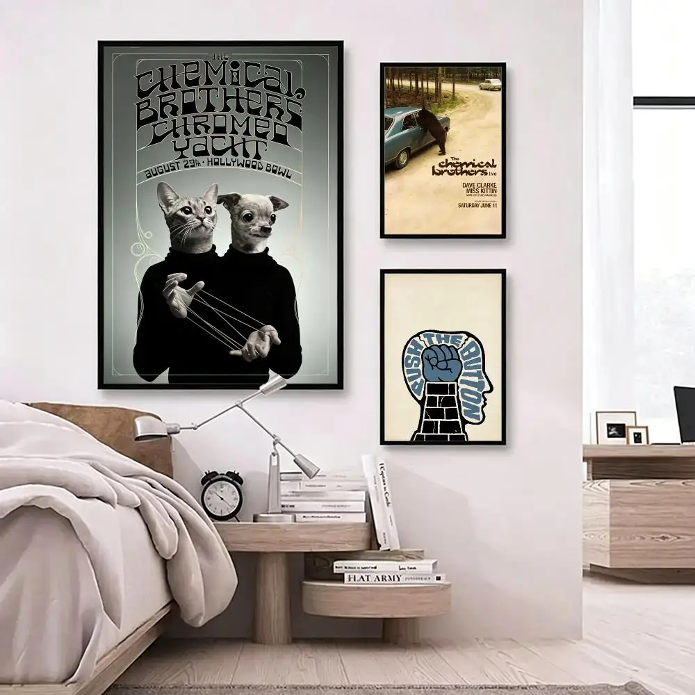 band The Chemical Brothers Poster Poster HD Waterproof Self-adhesive Art Print Wall Decor for Bedroom Living Room Gift