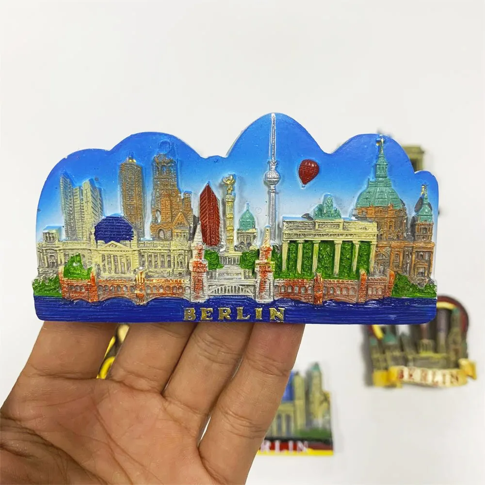 Country Fridge Magnets Germany Berlin Budapest Tourist souvenir Fridge Magnet Sticker World Travel Collection Gift  Magnetic