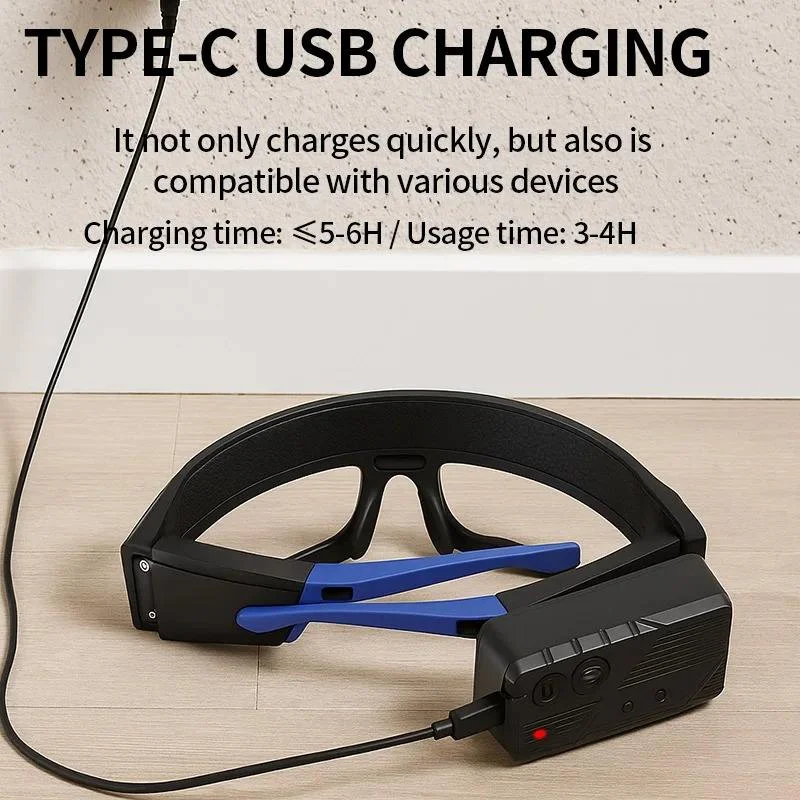 Rechargeable LED Safety Glasses Headlights Detachable Sunglasses Multifunctional Headlamp for Working Car Maintenance Light