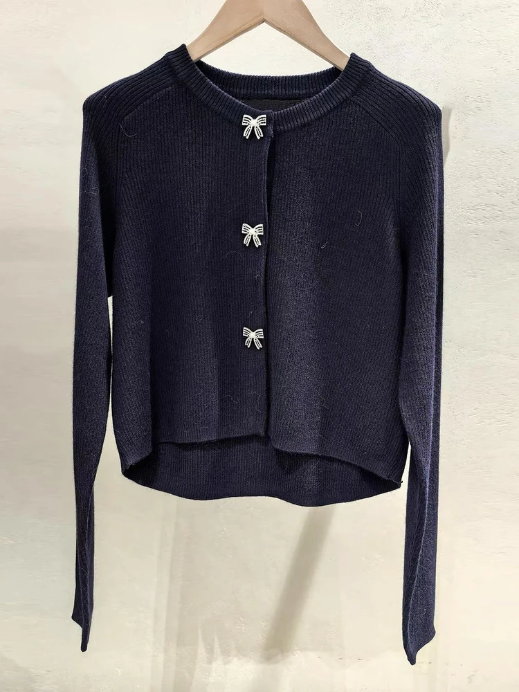 الراقية محبوك طويل Sve جولة Ne عقدة عارضة Faion المرأة سترة الأوروبية Sle Faionable تنوعا أعلى #3