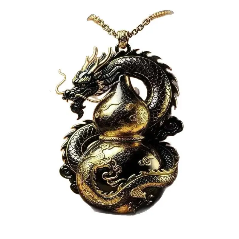 Dragon's Roar Fortune Pendant Necklace 1Pcs Lightweight Exquisite Jewelry for Date Wear Family Gathering Accessory