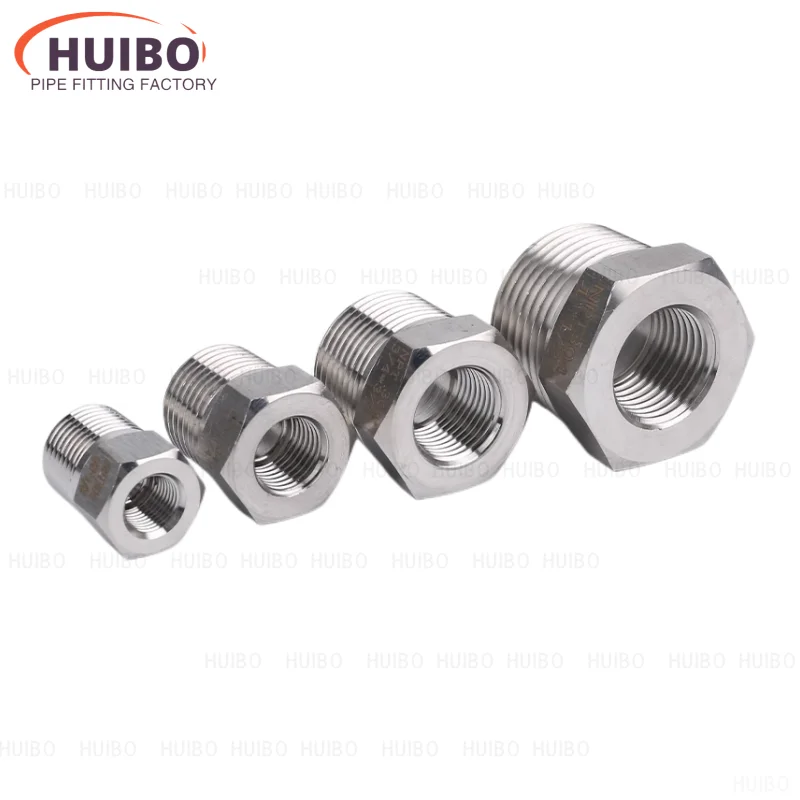 1pcs High Pressure Reducing Bushing NPT PT Thread Pipe Fitting 1/8 1/4 3/8 1/2 3/4 1 1-1/4 Adapter 304 Stainless Steel Connector