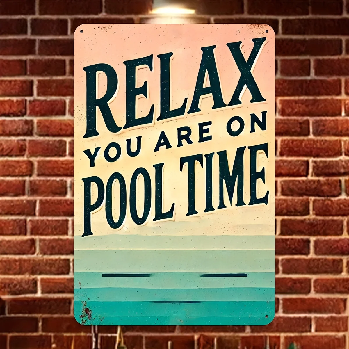 Swim Time Vintage Aluminum Sign -  | Fun Outdoor Wall Decor for Pool, Yard, Porch, Garage, Cafe & Bar Swimming Pool Decor, Perfe