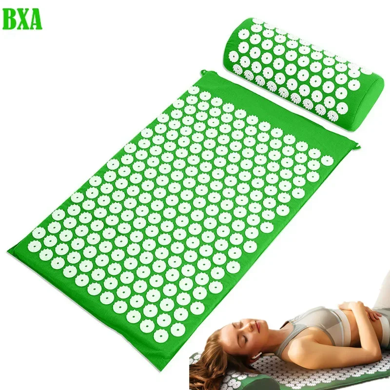 Acupuncture Massager Yoga Mat Cushion Massage Relieve Pain Stress Back Body Pain Spike Acupuncture Mat and Pillow Set with Bag