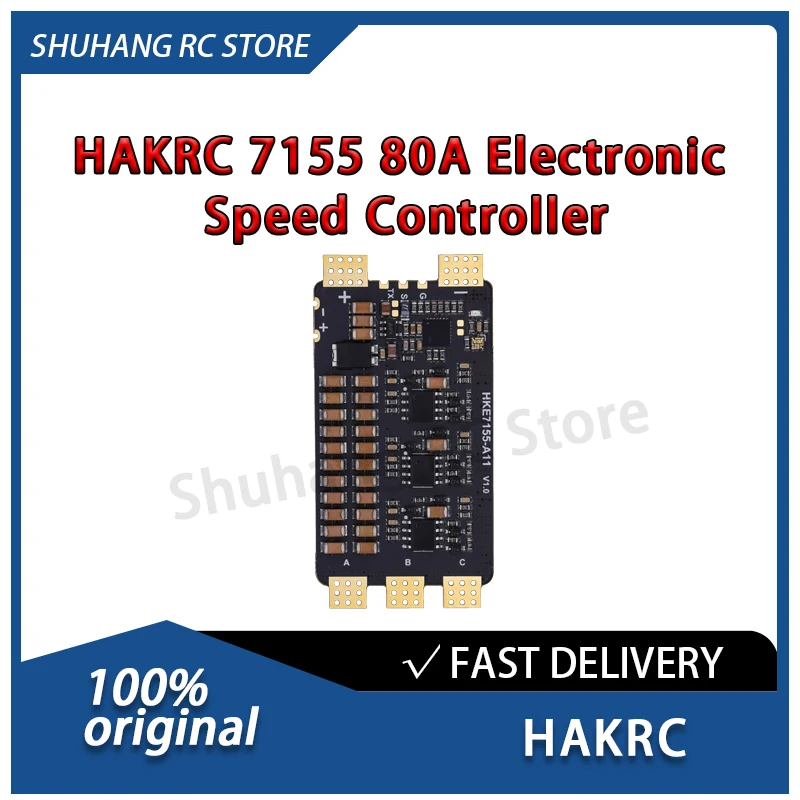 

HAKRC 7155 80A ESC 6S-12S Lipo 64MHz Programmable Magic LED Light High Efficiency Low Noise for FPV Cine Lifters VTOL