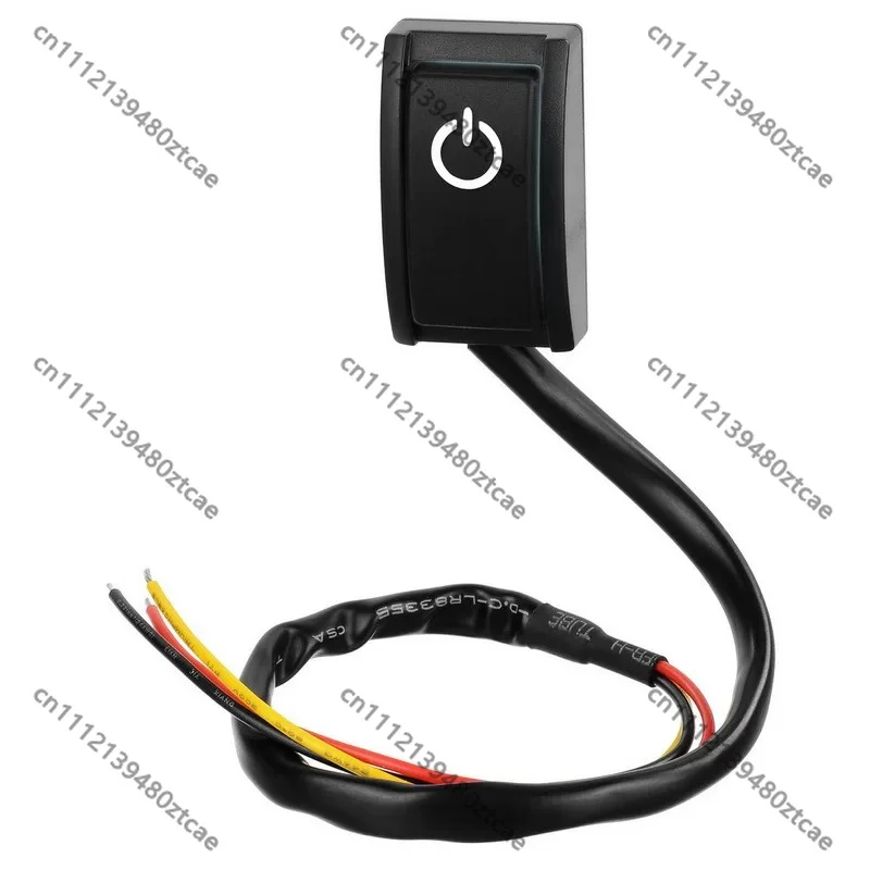 DC12V 0.2A Sticky Mount Push Button Switch With Wire Simple Auto Power Cut Modification Accessory
