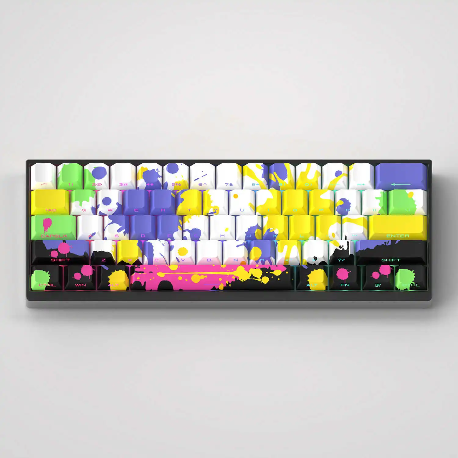 Graffiti PBT Keycaps 130 Keys Set Side Print Cherry Profile Backlight MX Switches Keycap For Mechanical Keyboard AULA F75 Mad 60