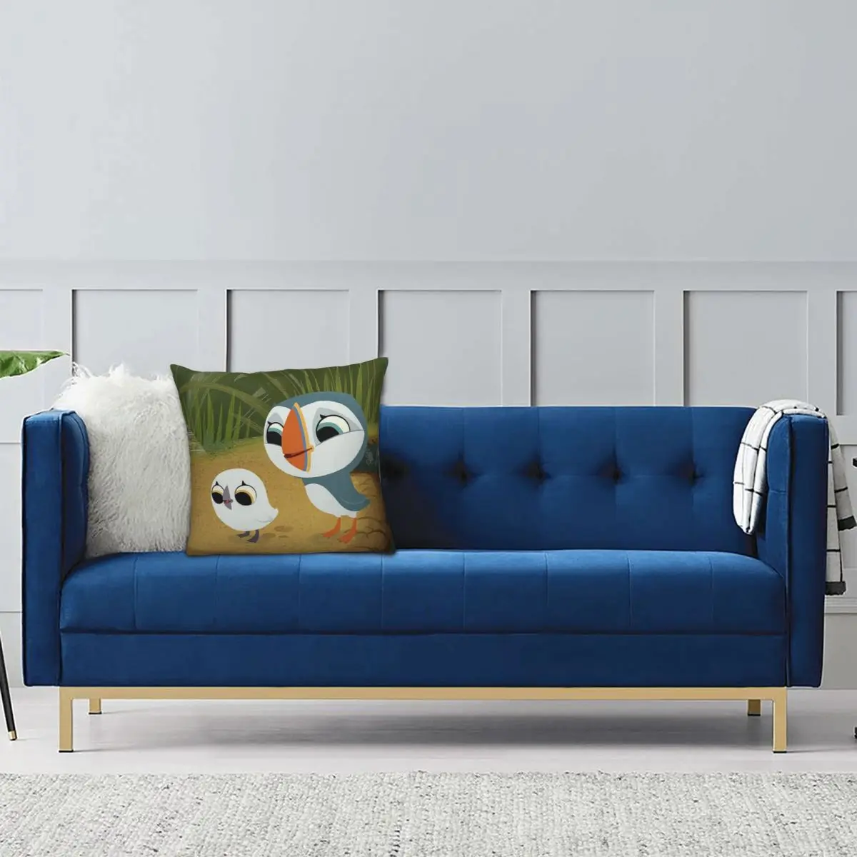 Kwaii Puffin Rock Preschool Square Pillowcase Pillow Cover Cushion Zip Decorative Comfort Throw Pillow for Home Bedroom