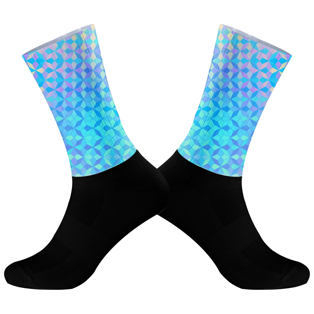 Chaussettes de sport coordonnantes en silicone pour hommes, pour vélo, course à pied, cyclisme, nouvelle collection été 2024