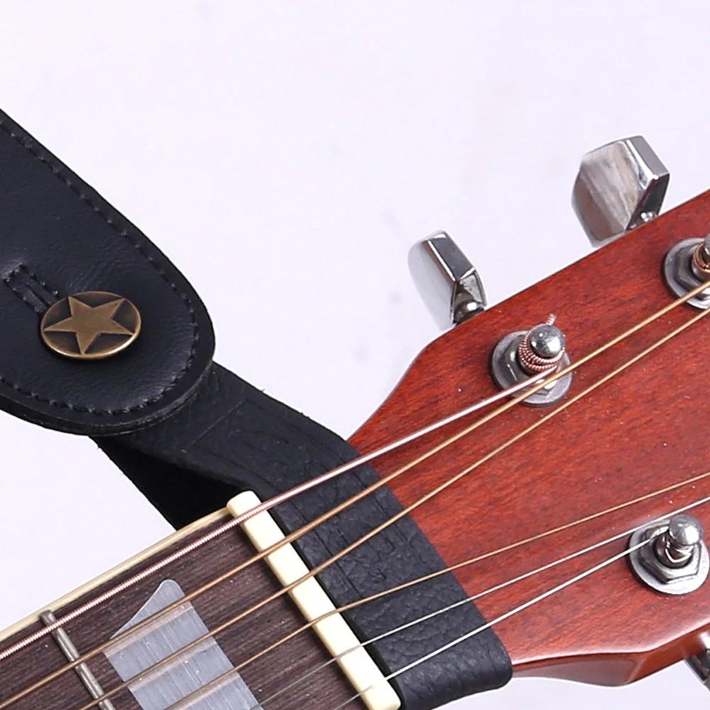 Part Guitar Neck Strap 1 PCS About 20.5*2.3cm/8.07*0.91inch Acoustic Guitars Black Buckle + Cowhide 100% Brand New