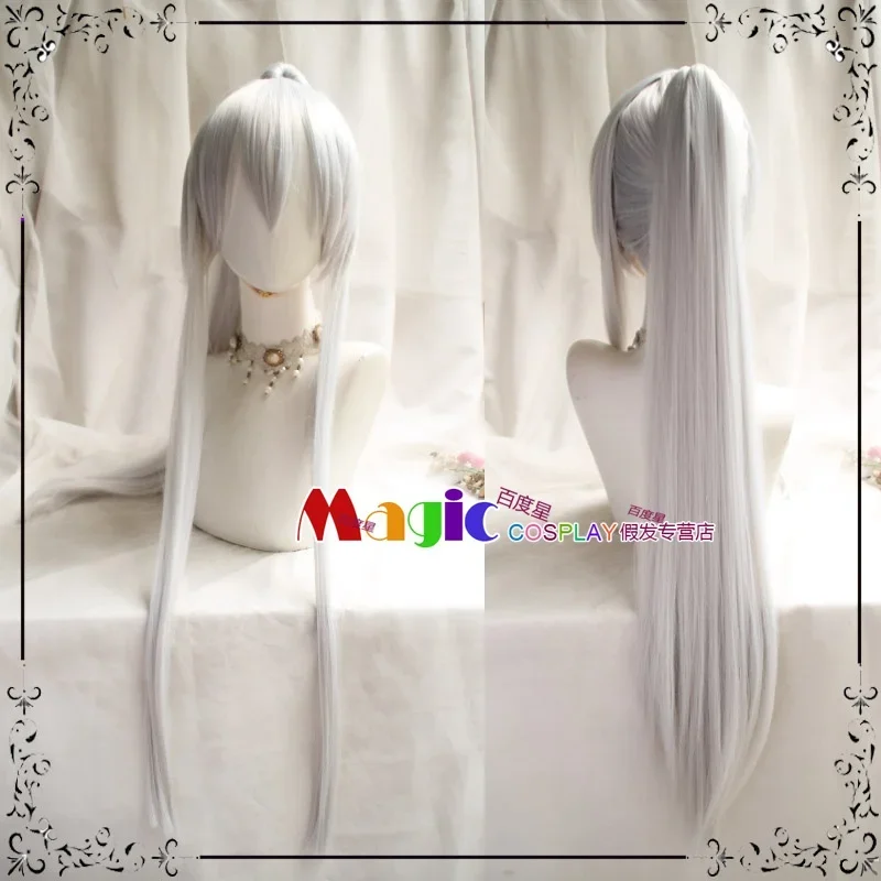 Hakuouki Shinsengumi Kitan Hijikata Toshiro cosplay wig white straight heat resistant synthetic hair