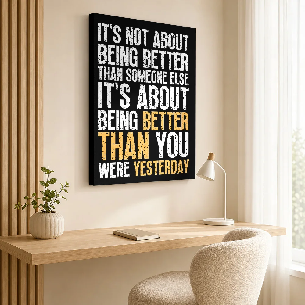 Gym Motivation Quote Framed Canvas Print Poster Customized Photo Motivational Typography Wall Paintings Decoration for Bedroom