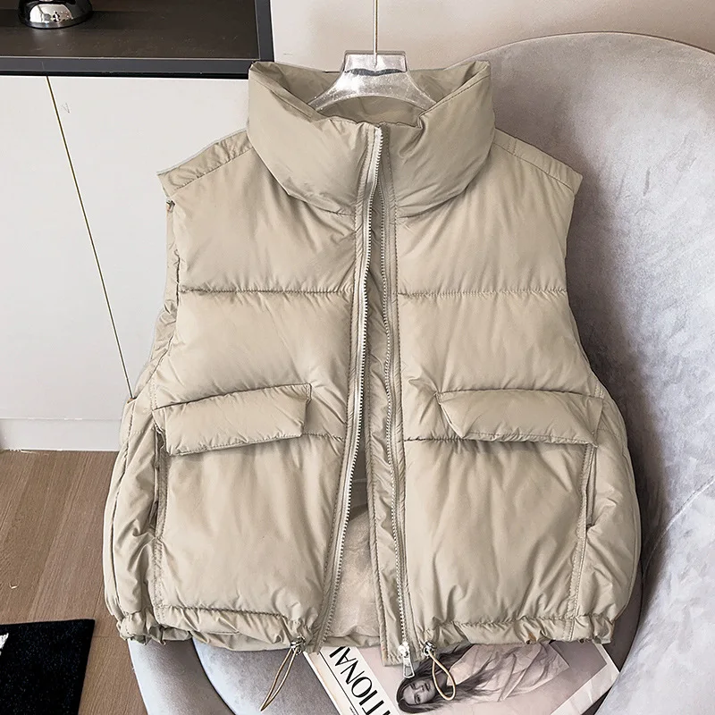 Women Cotton Vest 2024 Autumn Winter Fashion New Sleeveless Lady Warm Down Cotton Waistcoat Comfortable Ladies Short Jacket Tops