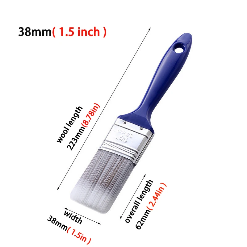 Blue Rubber Handle Sharpening Water-based Brush Tool Decoration Paint Coating Latex Cleaning Barbecue Baking Painting