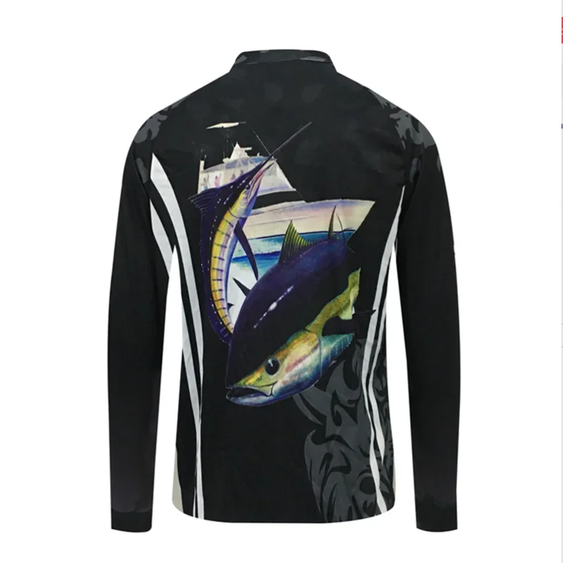 2024 Long Sleeve Round Collar Shirt Fast Drying Wholesale Cheap Custom Design Breathable Comfort Outdoor Fishing Clothes