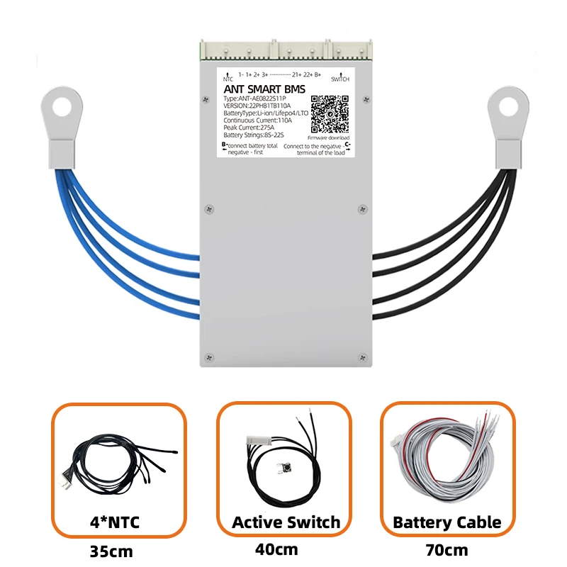 ant smart bms 8-22S Lifepo4 Li-Ion LTO Battery 40A 60A 80A 110A 130A 170A 230A 575A 24V 36V 48V 60V Bluetooth Built-in Balance