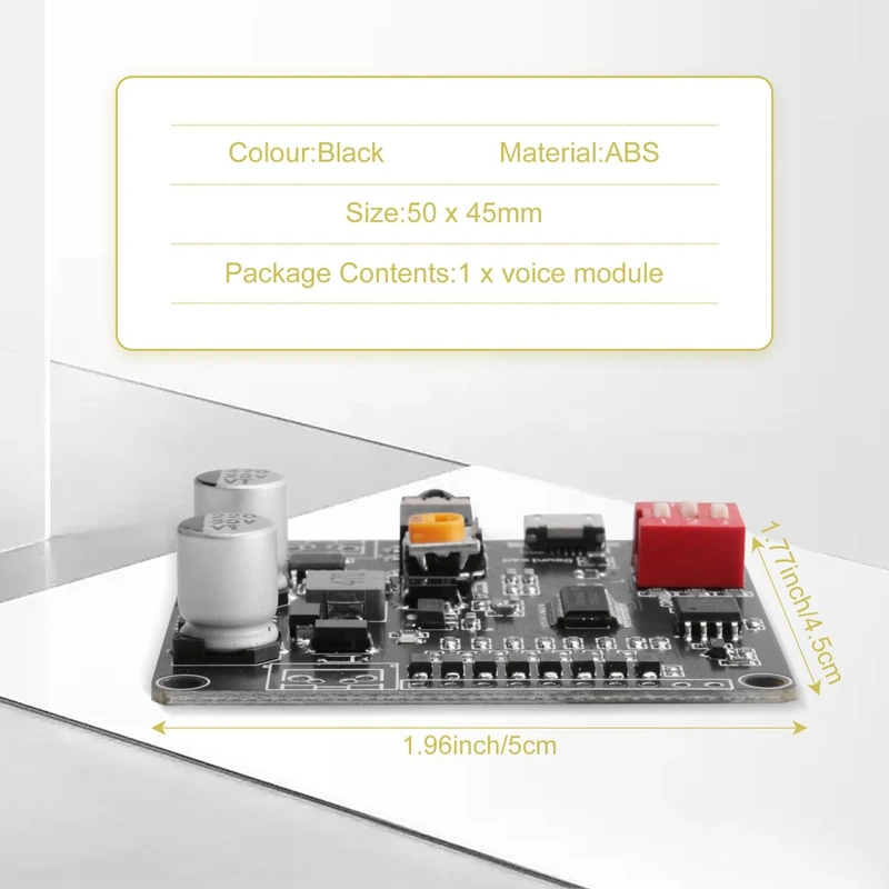 Módulo de reprodução de voz 12V/24V Reprodução de controle de porta serial 10W/20W Módulo de voz HV8F