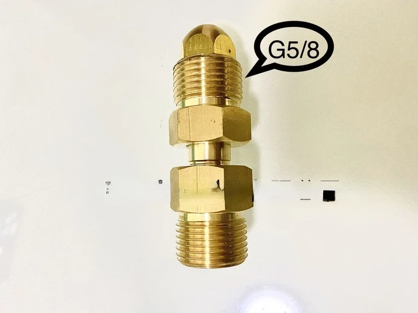 G5/8 adapter, imported gas cylinder adapter, CGA540 to 5/8 external wire adapter, spherical joint, all copper flexible joint