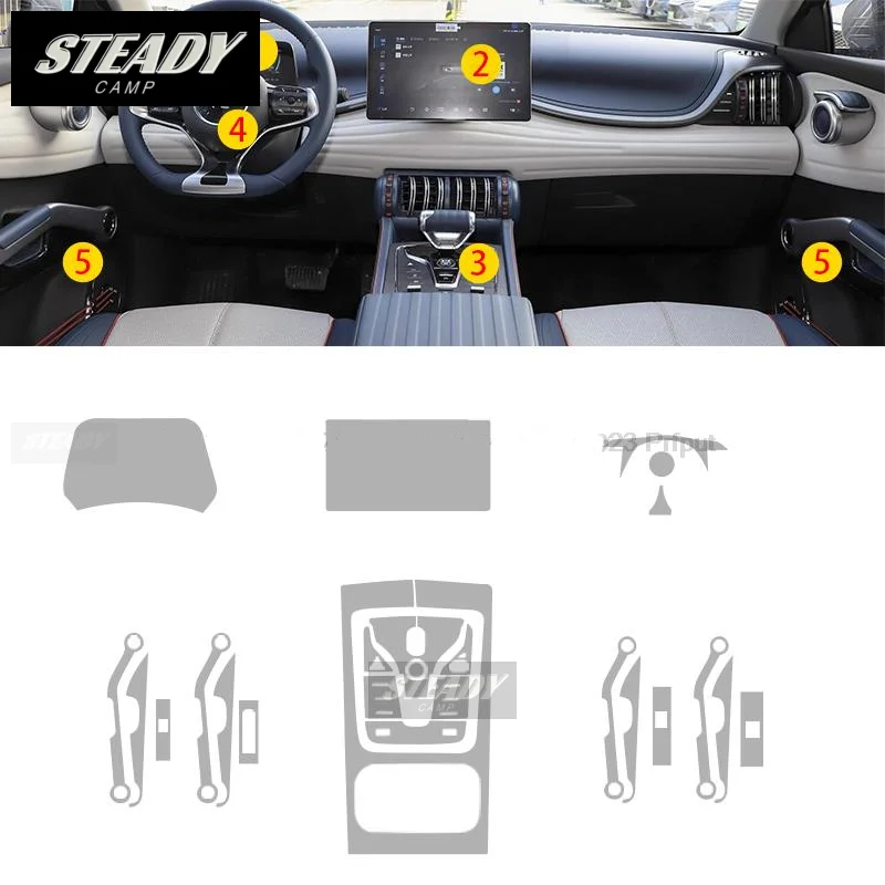 For BYD Atto 3 Yuan Plus 2022 2023 Car Interior Center Console Transparent TPU Protective Film Anti-scratc Accessories