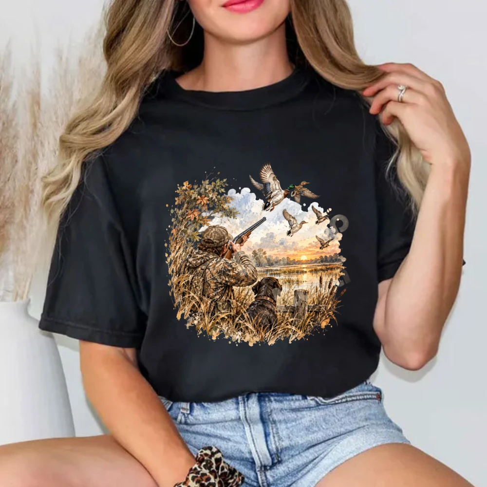 Duck Hunting Tshirt Waterfowl Hunting Graphic T Shirts Duck Hunter Shirt Marsh Hunt Wildlife O-neck Men Tee Wildlife Camping Top