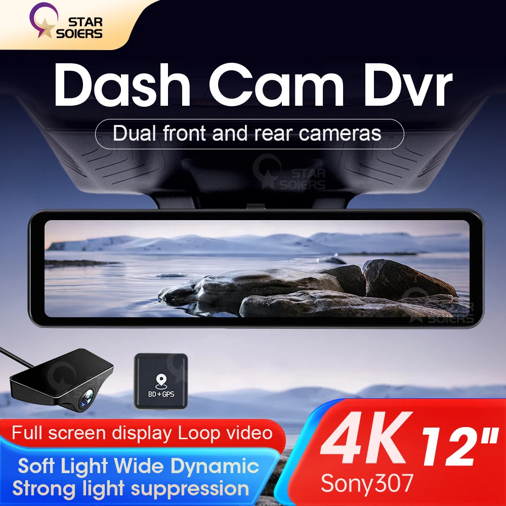 Star-soiers Tükör camer számára autó érintse Kivet videó diktafon rearview Tükör dashcam Kettős szám camer 2K 1440P wifi 24H Osztrigatenyésztés DVR