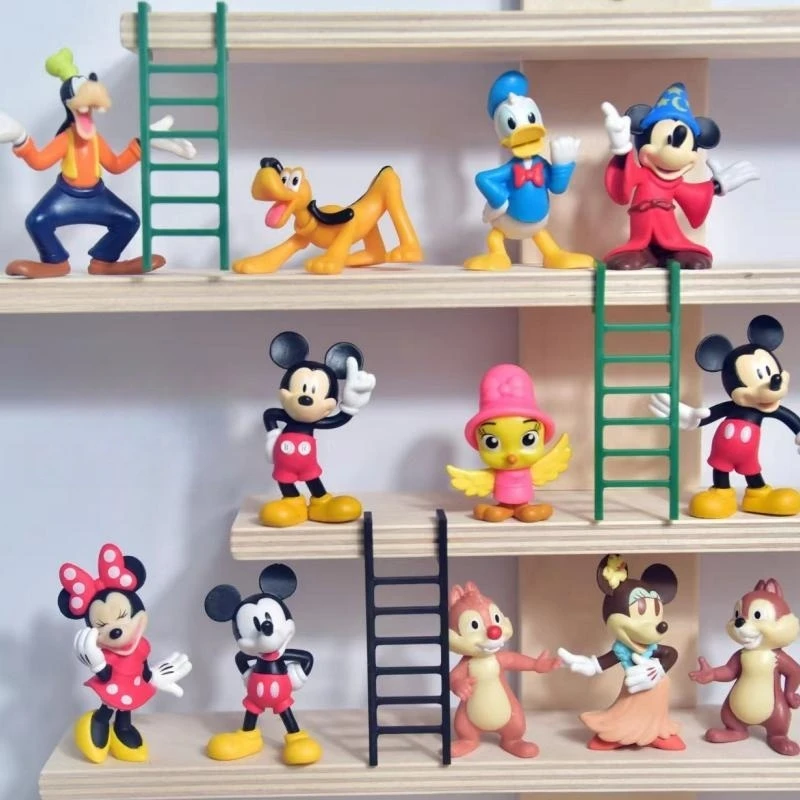 Disney Action i figurki do zabawy miki Mouse Minnie Retro Classic lalki na prezent urocze zabawka z kreskówki figurki Anime zbierania ozdób Model