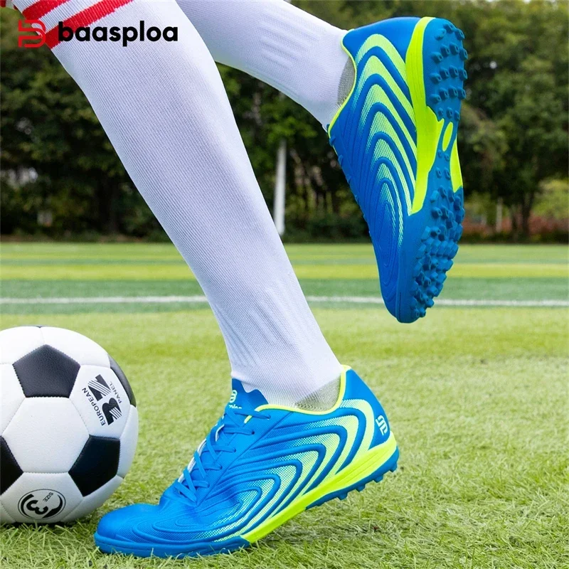 Baasploa masculino sapatos de futebol botas de futebol profissional antiderrapante leve treinamento esportes chuteiras ao ar livre campo